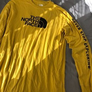 Yellow north face tee